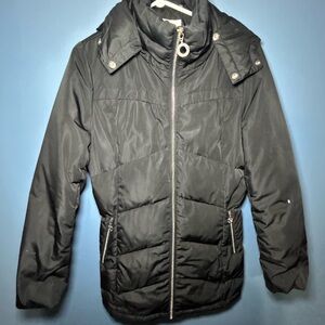 Calvin Klein Black Hood Quilted Jacket